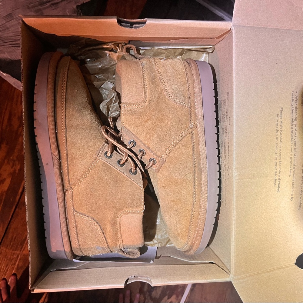 Koolaburra Kids Tan Suede Lace-Up Boots